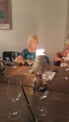 Janice celebrating her 80th