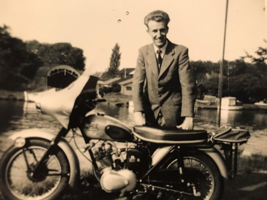 Dad with his beloved motorbike