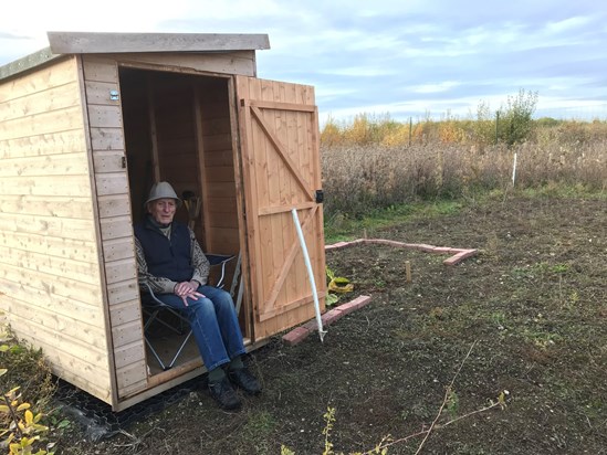 Having a break at the allotment - 2018