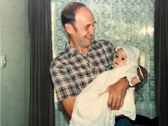 Grandad with Katherine - 1990