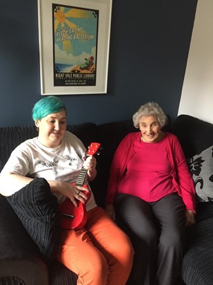 Ellie and Gran in new flat