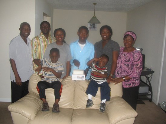 Grandpa with the children and grandchildren during Opeyemi's first birthday in the US