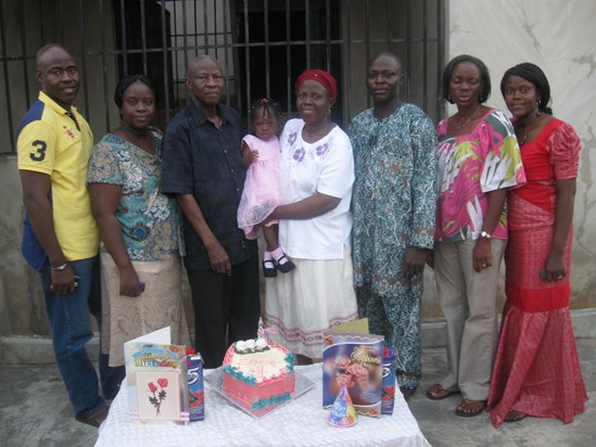 With the family at Semipe's birthday in Nigeria, 2009
