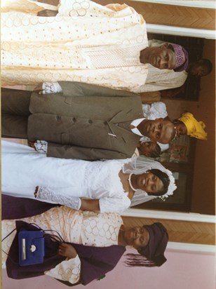 Posing with the couple at Adeola's wedding