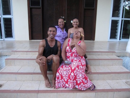 Us 3 with him in front of his house in Samoa. He always made us laugh!