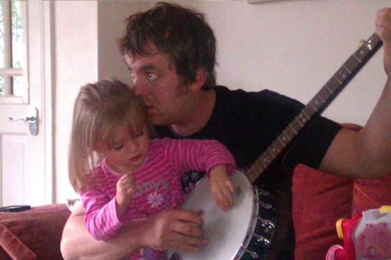 Playing the banjo with Emily