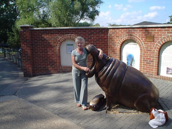 Chris with a friendly Hippo