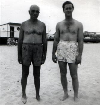 Gil and father-in-law Morris Aaron in 1969