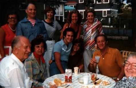 Family, friends and neighbors celebrating in the backyard in 1980.