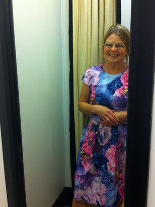 In the changing room of Debenhams, October 2014 - Mum looked so amazing in these colours!