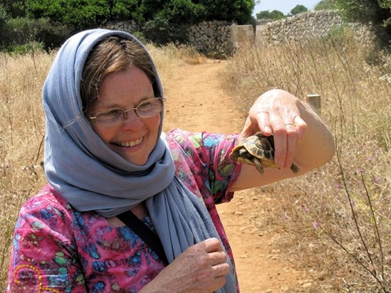 befriending a turtle in the Atlas mountains