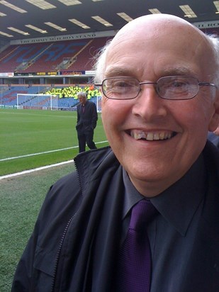 Dad enjoying corporate hospitality at Turf Moor for the Burnley vs Leeds United friendly in 2009