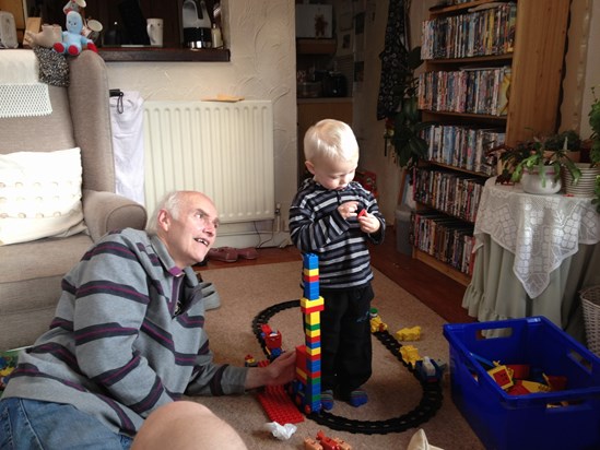 Dad playing trains 2011