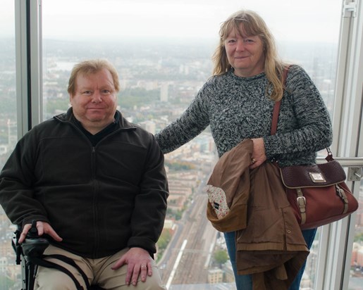 At the top of the Shard in London