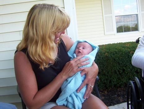 our sister cindy holding your first grandchild,u never got to know,u would love him dearly