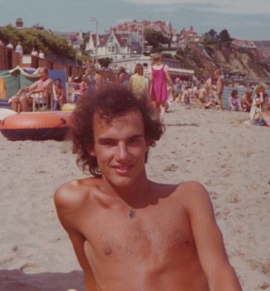 1973, Nick aged 18, Swanage beach