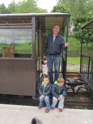 All aboard for a train ride with Grampy, July 2011