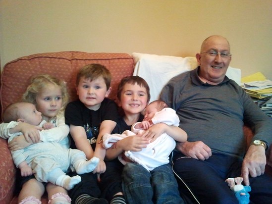 Dad and the grandchildren April 2012