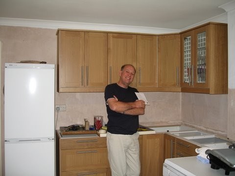 Cousin Richard in the midst of his lovely new kitchen in 2007