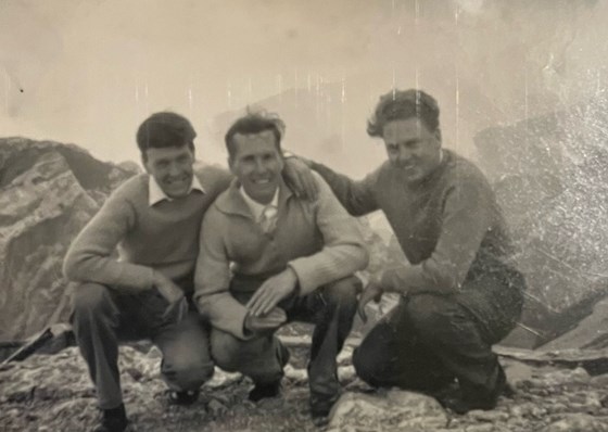 Robin with Rodney and a friend in the Alps