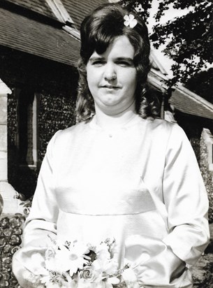 Mum as a bridesmaid for her sister Shirley, September 1971