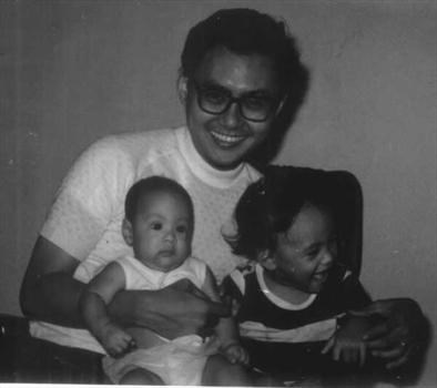 Baby Mike with his Dad and Kuya Dennis