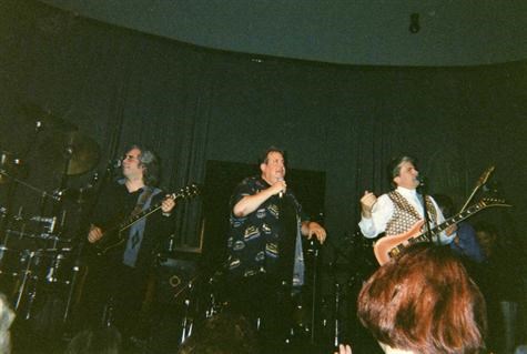 MARK WITH RONNIE RICE AND BRUCE THE NEW COLONY SIX AT THE HARD ROCK CAFE ON FEB 21,2002 IN CHICAGO