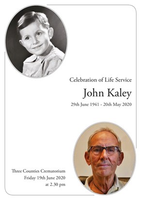 John Kaley Order of Service P1