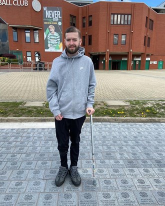 Kevin at Celtic Park & his paving stone 2022