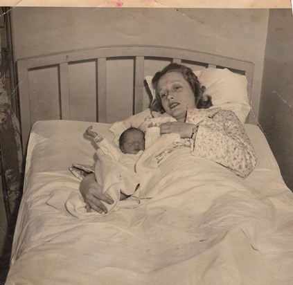 Stacy enters the world, October 1944.