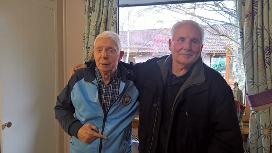 Dad giving Johns Dad a tour of Rannoch Lodge Care Home