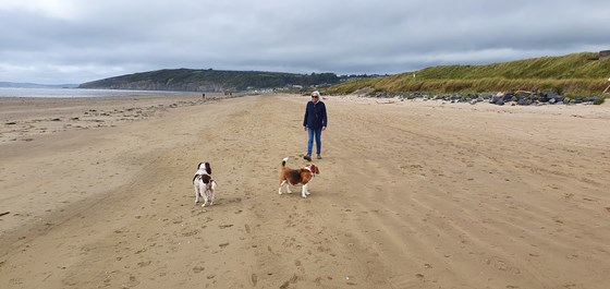Pendine Sands with Ellie and Tess, Sept 2021