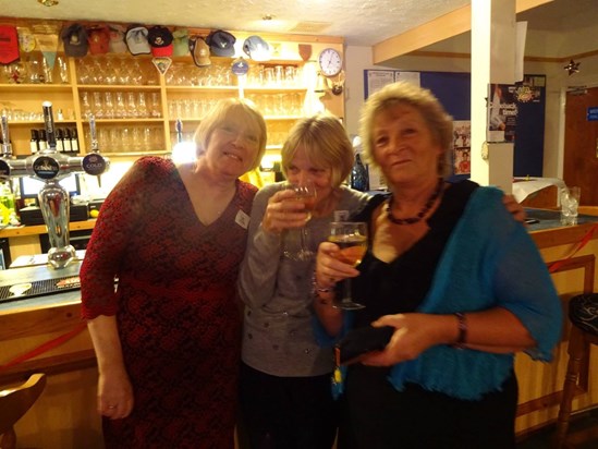 Gill with her Bussey sisters in law,  Jenny and Pat 