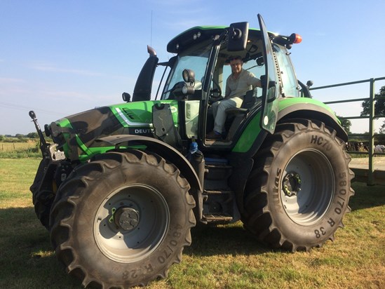 Doing the thing he loves best, farming (July 2018)