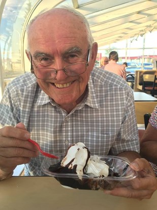 Dad LOVED his ice cream!!! July 5, 2017, Dairy Queen in Canada