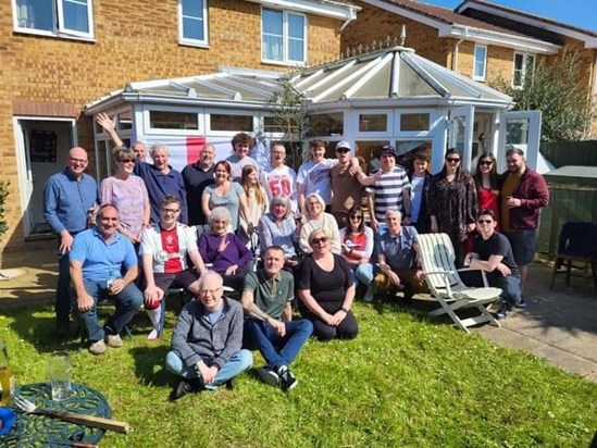 Group picture at Andy's 60th