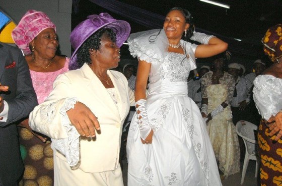 Mum dancing with daugther inlaw