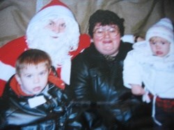 Brandon, Caitlin, Grandma VIP & Santa