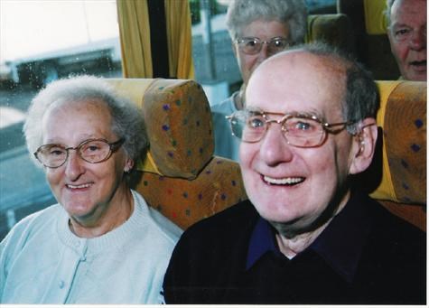 Nan and Grandad on one of their many days out with the residents of Kenyon Way.