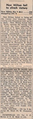 1971 newspaper cutting of a fine cricketing moment!