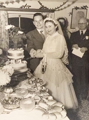 1953 Bob & Violet (Best man Alf Kerley in background)