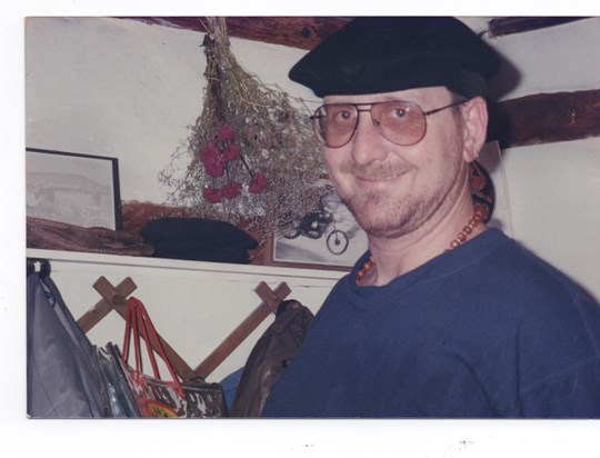 Nick Driver in Silly Beret -  Fir Tree Cottage 1993
