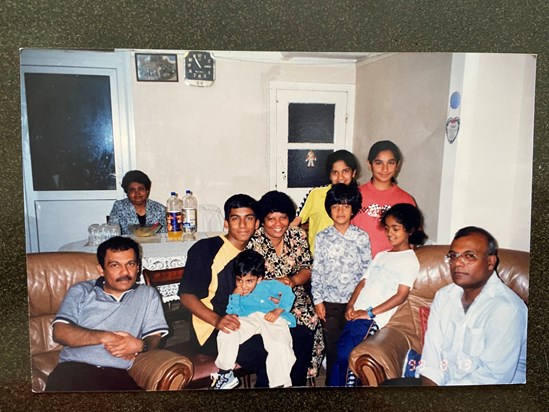 Marina with family at her home, 1999