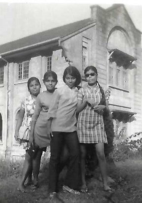 Doreen, Casilda, Vasantheny, Jenita visit to Good Shepherd Convent Kandy, Sybilla's former school 