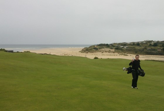 Kev in his element (beer and golf - Fluffy's stag do - 2012)