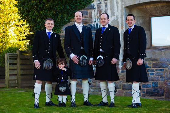 Kev and Jack in kilts