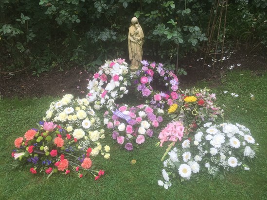 funeral flowers in our garden. 
