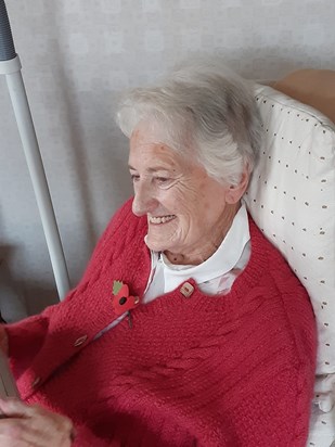 Mum at home on Remembrance Sunday 