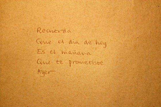 A translation by Felix  into Spanish of little poem in the 1980's - written in his nice handwriting.