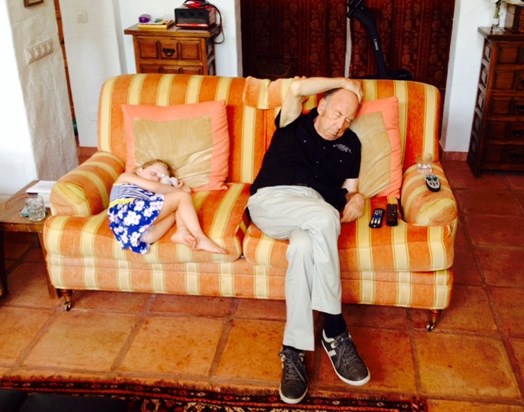 Grandad and Matilda having their siesta.